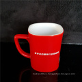 Taza personalizada taza de cerámica roja negra impresa para la bebida
